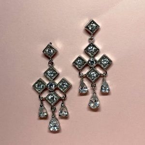 Sterling Silver crystal drop earrings